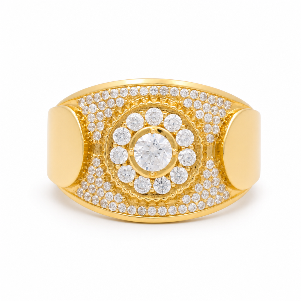 14K Fashion Men's Ring with Cz / Weight 10.2 GR / Size: 11 / COMR4REDCZ