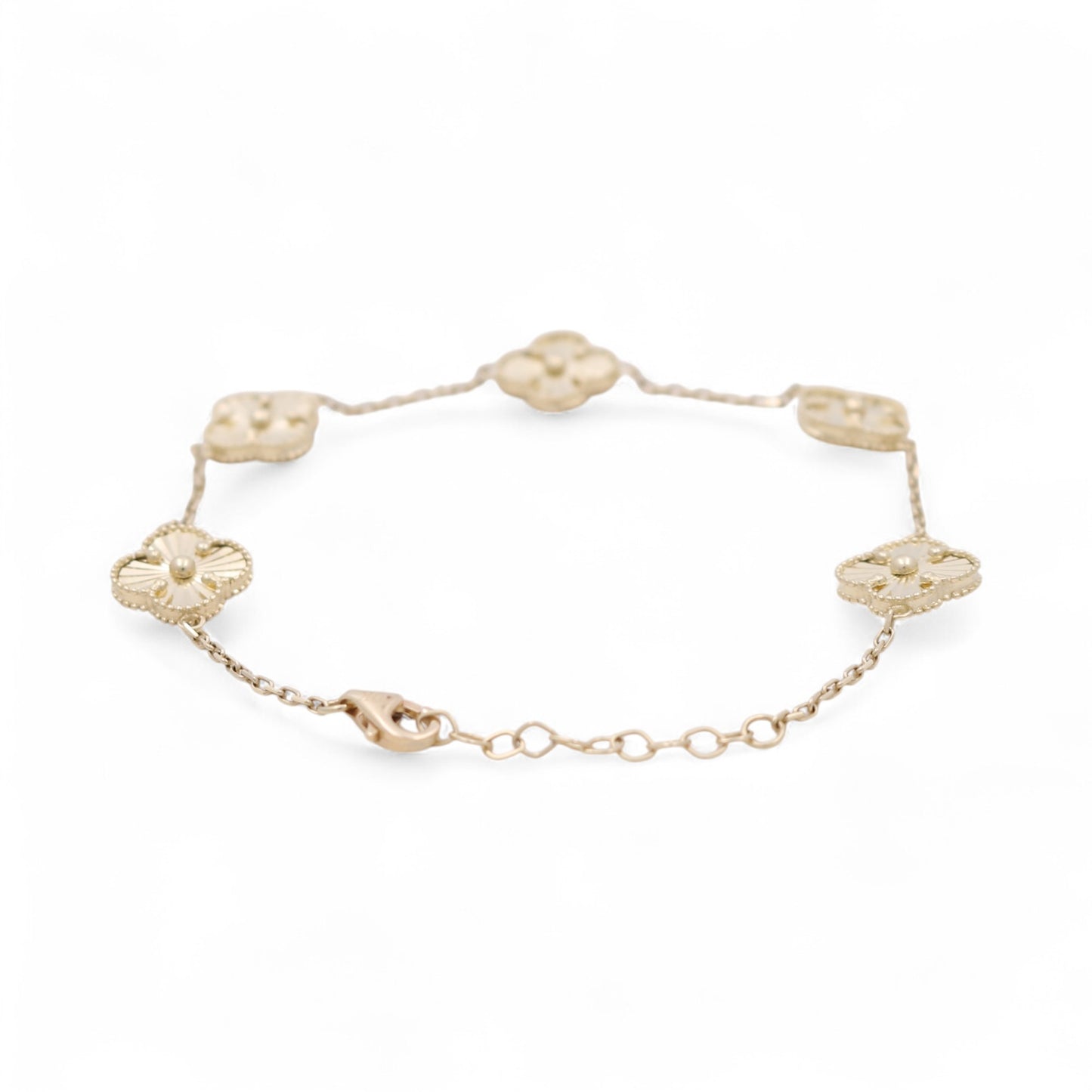 10K Yellow Gold Five Clover Women's Bracelet / Size: 7” / Weight: 4.2 GR / CQWB0CLV-1