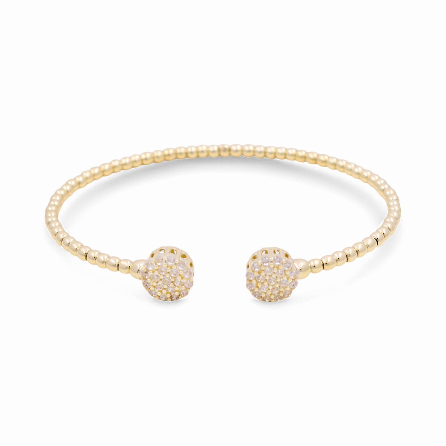 10K Yellow Gold Semisolid Fashion Women’s Bangle Bracelet with CZ / Weight: 5.4 GR / CPBB0FS