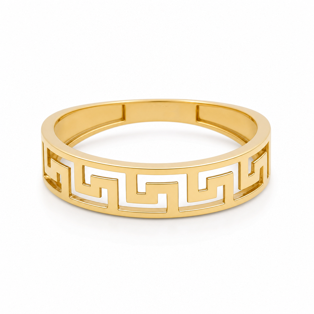 10K Yellow Gold Men’s Greek Wedding Band / Size: 12 / Weight: 2.3 GR / CLBMWB0BSGR