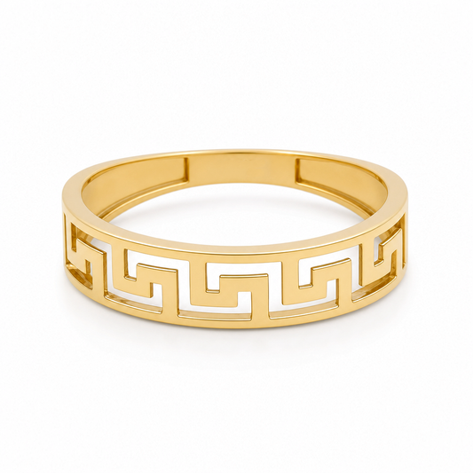 10K Yellow Gold Men’s Greek Wedding Band / Size: 12 / Weight: 2.3 GR / CLBMWB0BSGR