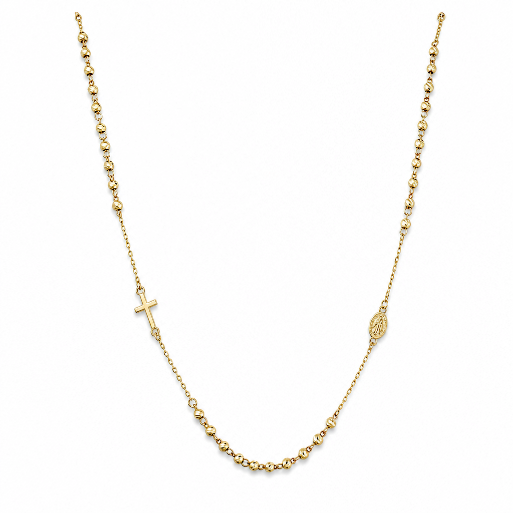 14K Yellow Gold Necklace Rosary / Size: 16.5'' / Weight: 3.6 GR / P15N-120