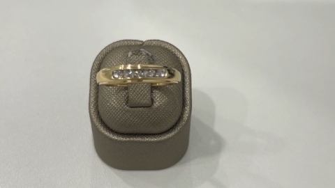 14K Yellow Gold Men's Diamond Wedding Band / Stone: 0.15Ct Dia / Size: 10 / 69778Y