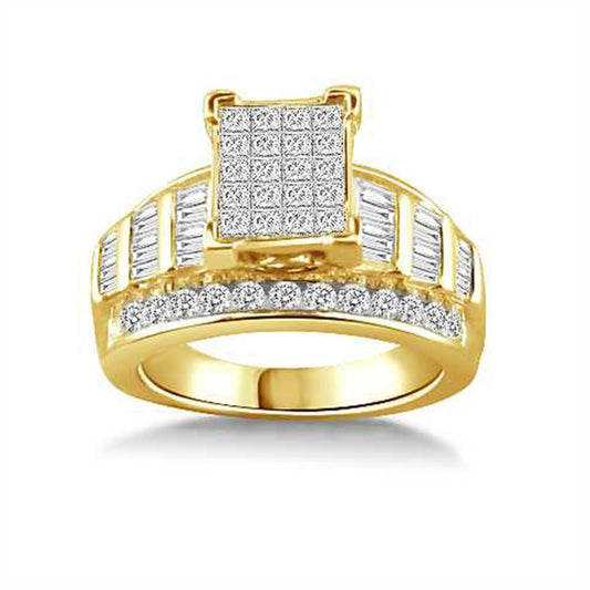 10K Yellow Gold Diamond Woman's Engagement Ring / Stone: 1.50CT / Size: 6.5 / 65197Y
