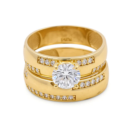 14K Yellow Gold Women’s Bridal Set / Stone: Cz / Size: 7.5 / Weight: 4.8 GR / IEEWR4BS