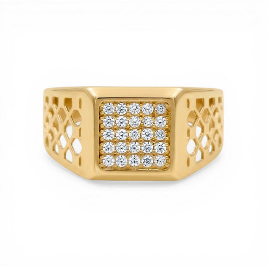 10K Yellow Gold  Fashion Men's Ring/ Size: 10 / Weight: 2.3 GR / CLBMR0FS-7