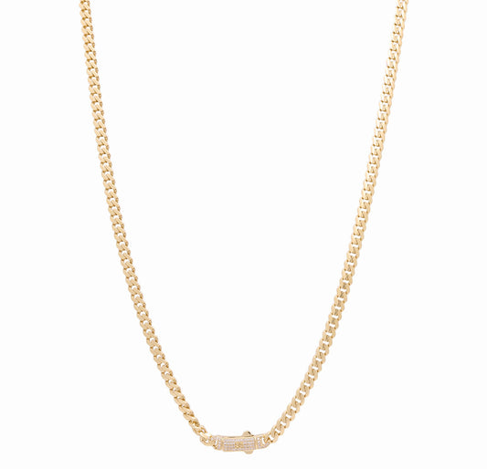 14K Yellow Gold Monaco Semisolid Chain / Stone: Cz / Size: 5mm 24" / Weight: 28.4 GR / COCH4MON5-24