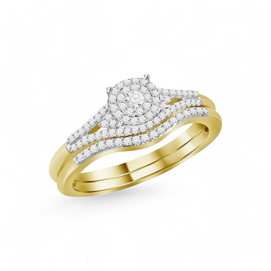 10K Yellow Gold Woman's Diamond Bridal Set / Stone: 0.30CT / Size: 6.5 / 61765Y
