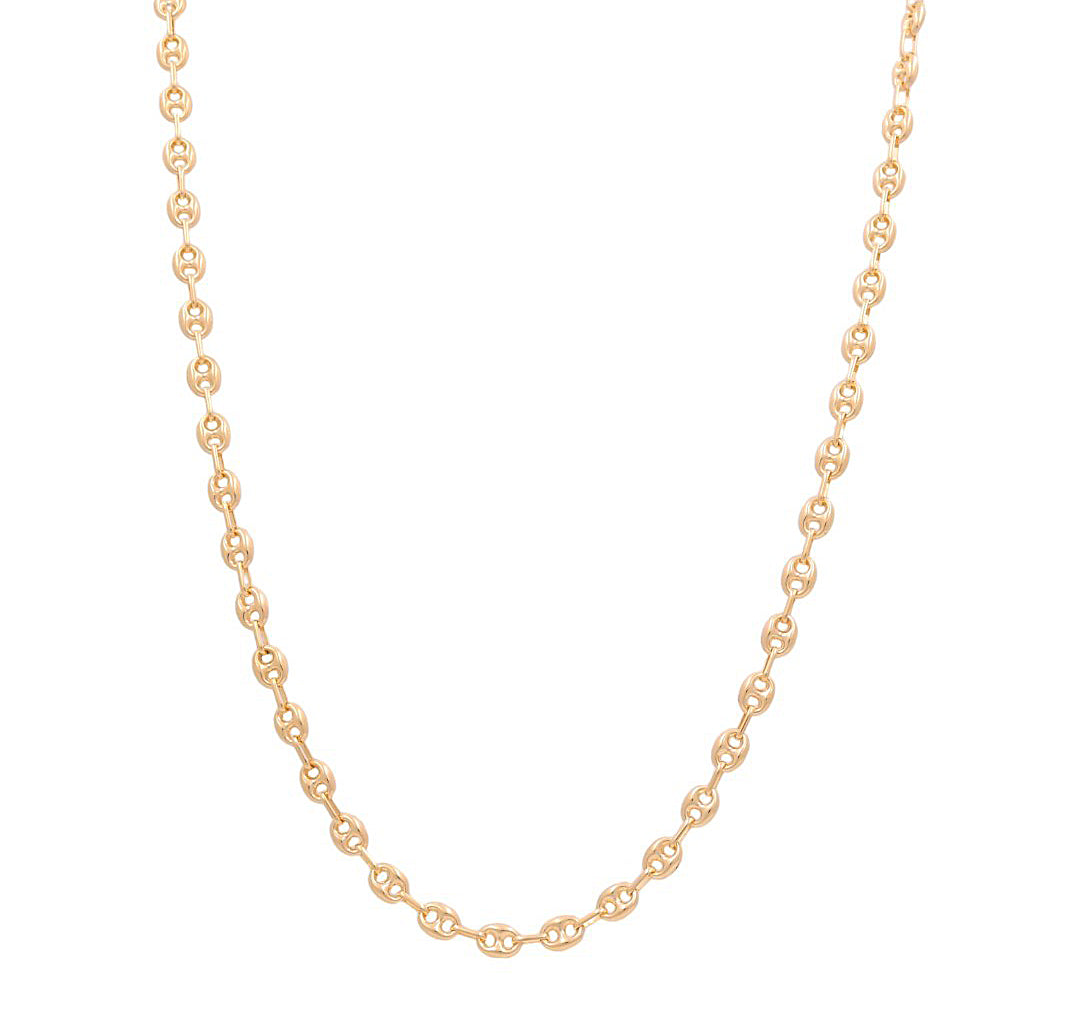 14K Yellow Gold Semisolid Fashion GG Chain / Size: 6mm 24" / Weight: 16.4 GR / 034-07099