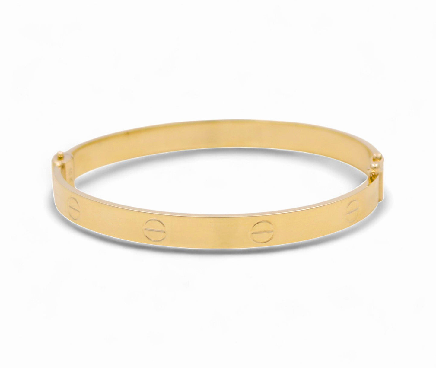 10K Yellow Gold Semisolid Fashion CT Women’s Bangle Bracelet / 6MM 7" / Weight: 7.3 GR / DQBB0CT