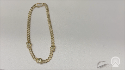 10K Yellow Gold Monaco Women's Bracelet with Heart  / Size: 4mm-8'' / Weight: 5gr / MN-4655