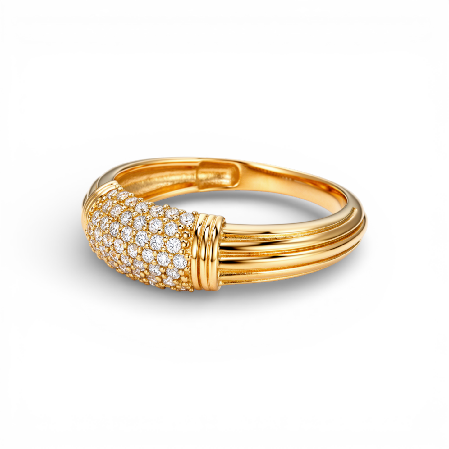 10K Yellow Gold Fashion Women's Ring With Cz / Size: 8 / Weight: 2.3 GR / DQWR0FS-49