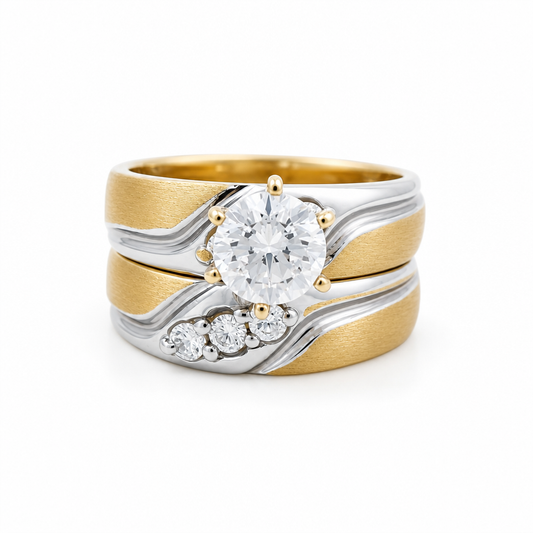 14K Yellow and White Gold Women’s Bridal Set / Stone: Cz / Size: 8 / Weight: 8.3 GR / DEEWRTT4BS-2