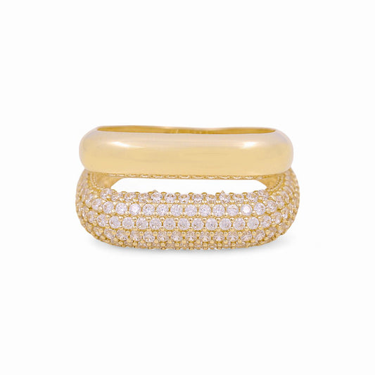 10K Yellow Gold Women's Fashion Ring with Cz / Size: 7 / Weight: 3.6 GR / P03R-3856