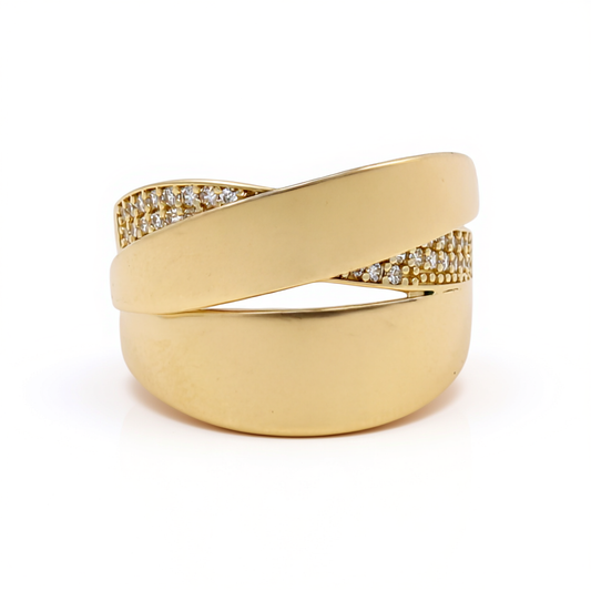 10K Yellow Gold Fashion Women's Ring with Cz / Size: 7 / Weight: 3.7 GR / P02CR-2726
