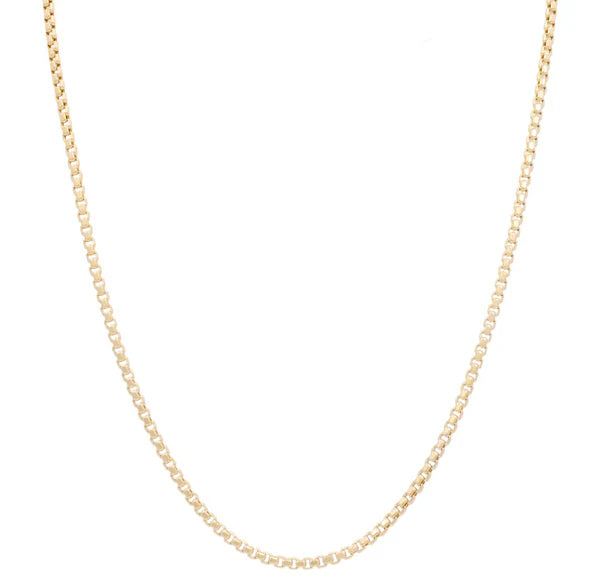 14K Yellow Gold Box Link Chain  / Size: 16" 1.3mm / Weight: 2.3 GR / LCS4BX1.3-16