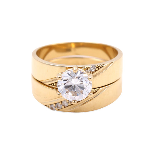 14K Yellow Gold Women’s Bridal Set / Stone: Cz / Size: 7.5 / Weight: 5.4 GR / DEEWR4BS-1