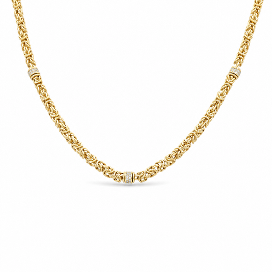 10K Yellow Gold Fashion Women's Necklace with Cz / Size: 17.5"  / Weight: 14.7 GR / DQNK0FS-2