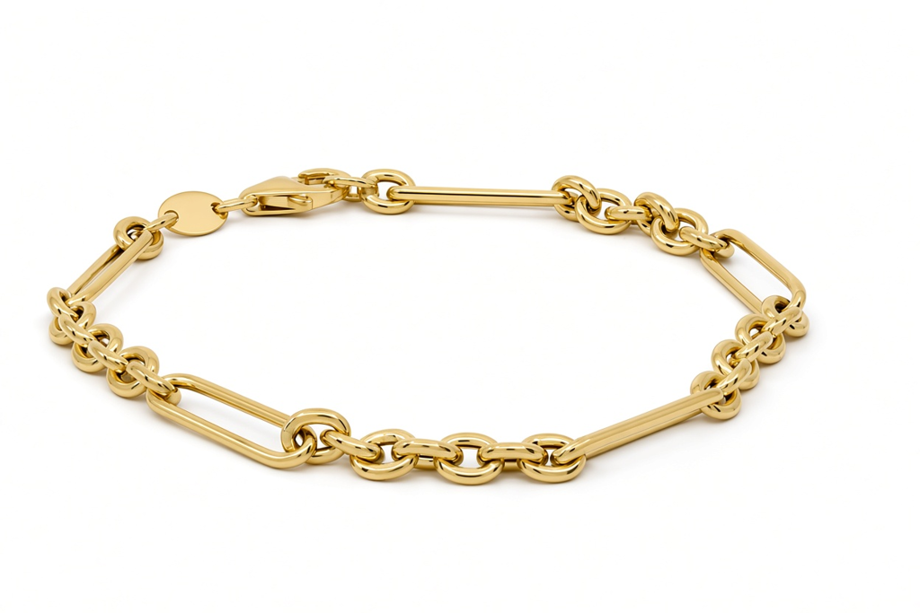 10K Yellow Gold Semisolid Italian Link Bracelet / Size: 7" / Weight: 2.5 GR / 120MR582BR