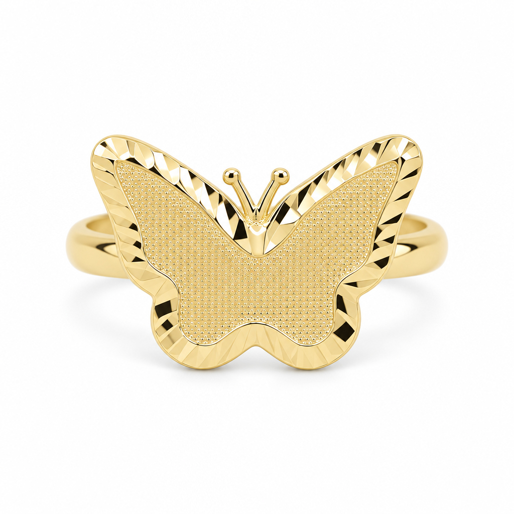 14K Yellow Gold Butterfly Women's Ring / Size: 9 / Weight: 2 GR / DQWR4BF