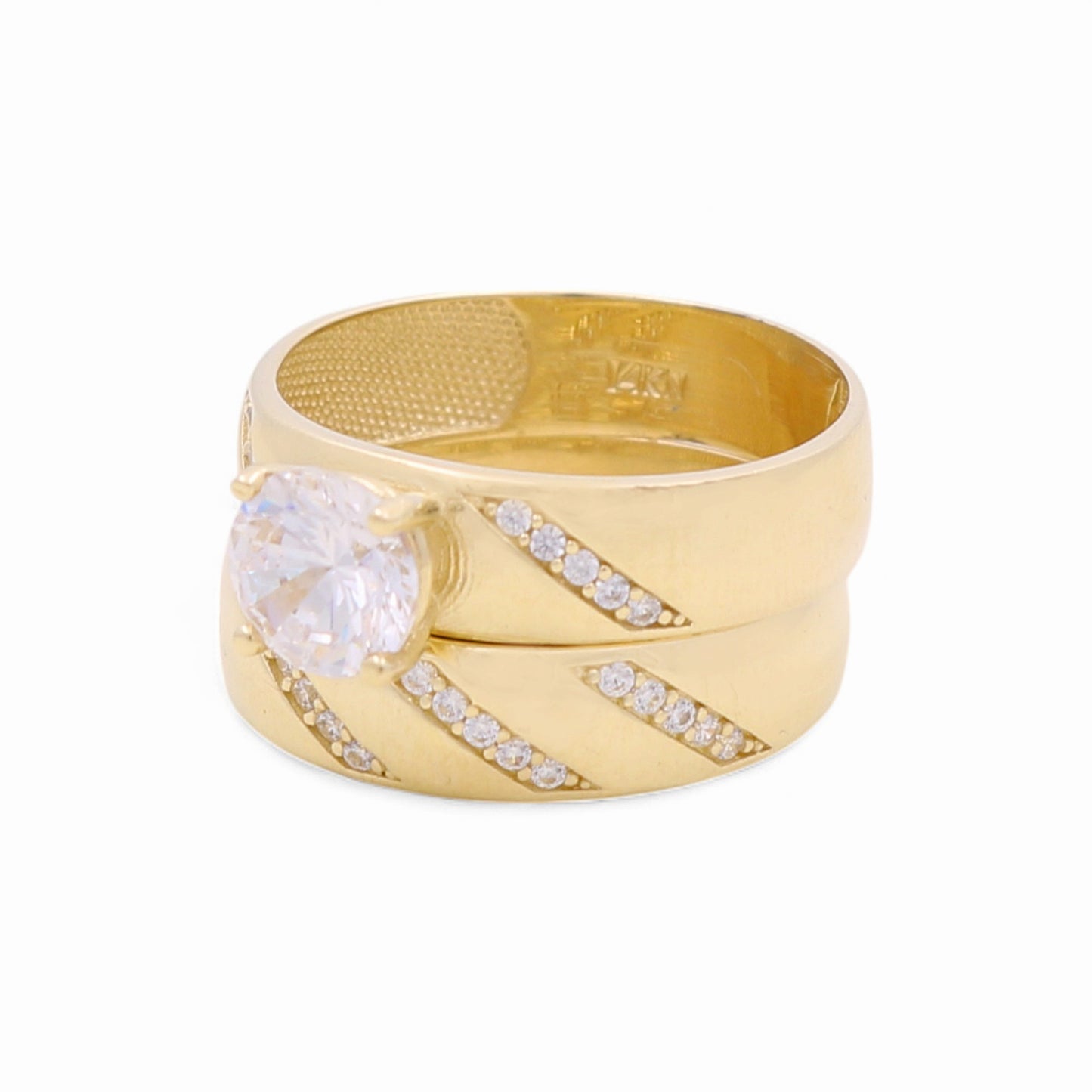 14K Yellow Gold Women’s Bridal Set / Stone: Cz / Size: 7.5 / Weight: 4.8 GR / CEEWR4BS-10