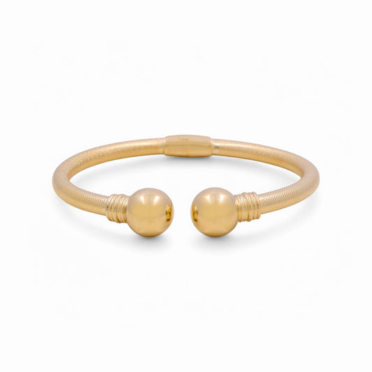 14K Yellow Gold Semisolid Fashion Women’s Bangle Bracelet with Balls / Weight: 12.9 GR / CPBB4FSBLL