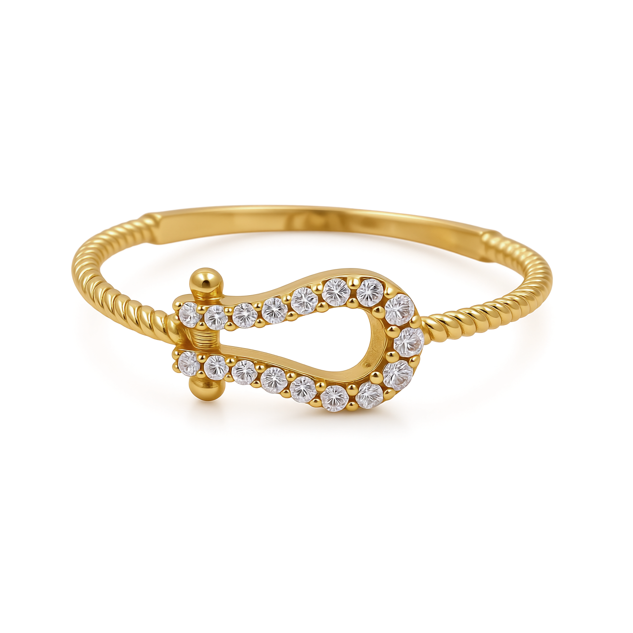 14K Yellow Gold Fashion Women's Ring with Cz / Size: 7.5 / Weight: 1.3 GR / CEEWR4FS-3