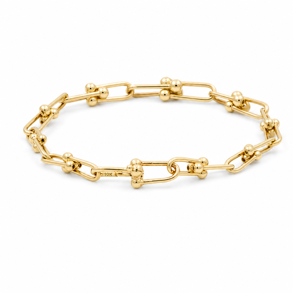 10K Yellow Gold Women's Fashion TT Bracelet / Size: 7.5" / Weight: 5.6 GR / DQWB0TT
