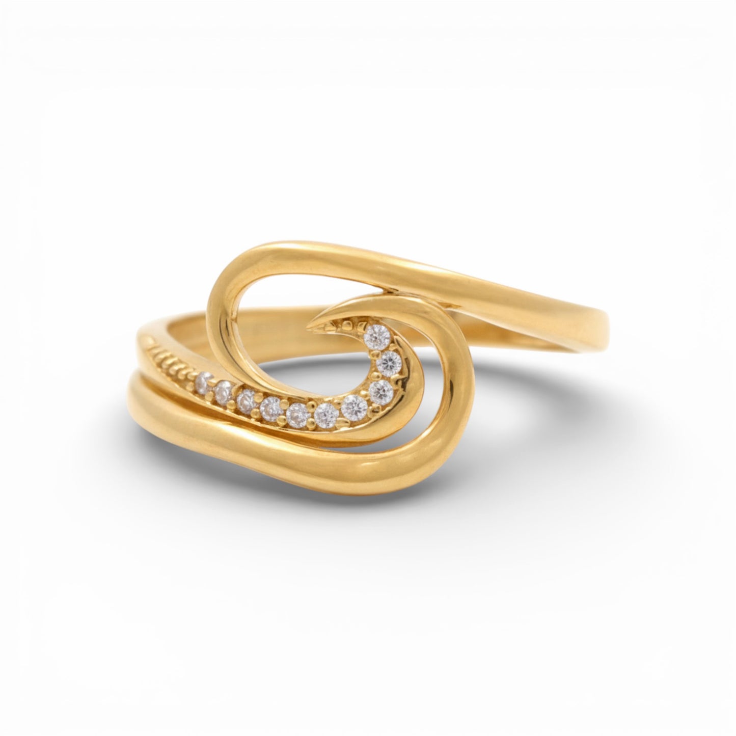 14K Yellow Gold Fashion Women's Ring with Cz / Size: 7.5 / Weight: 1.8 GR / P02CR-3436