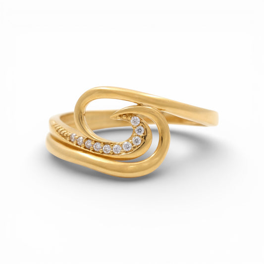 14K Yellow Gold Fashion Women's Ring with Cz / Size: 7.5 / Weight: 1.8 GR / P02CR-3436