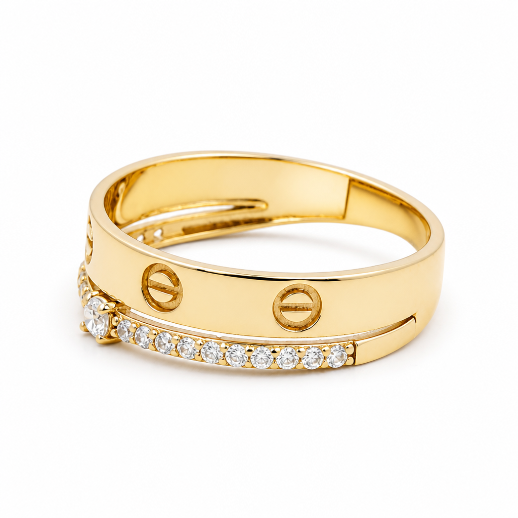 10K Yellow Gold Fashion CT Women's Ring and Cz Stone / Size: 7.5 / Weight: 1.4 GR / DQWR0FSCT-1