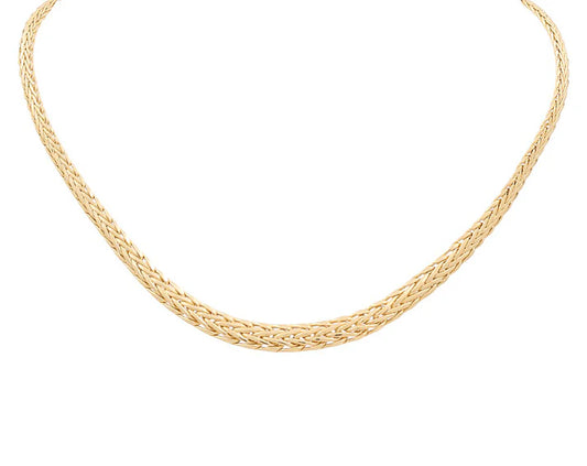 14K Yellow Gold Women's Fancy  Link Necklace / Size: 17" / Weight:9.0 GR / DPNK4FS