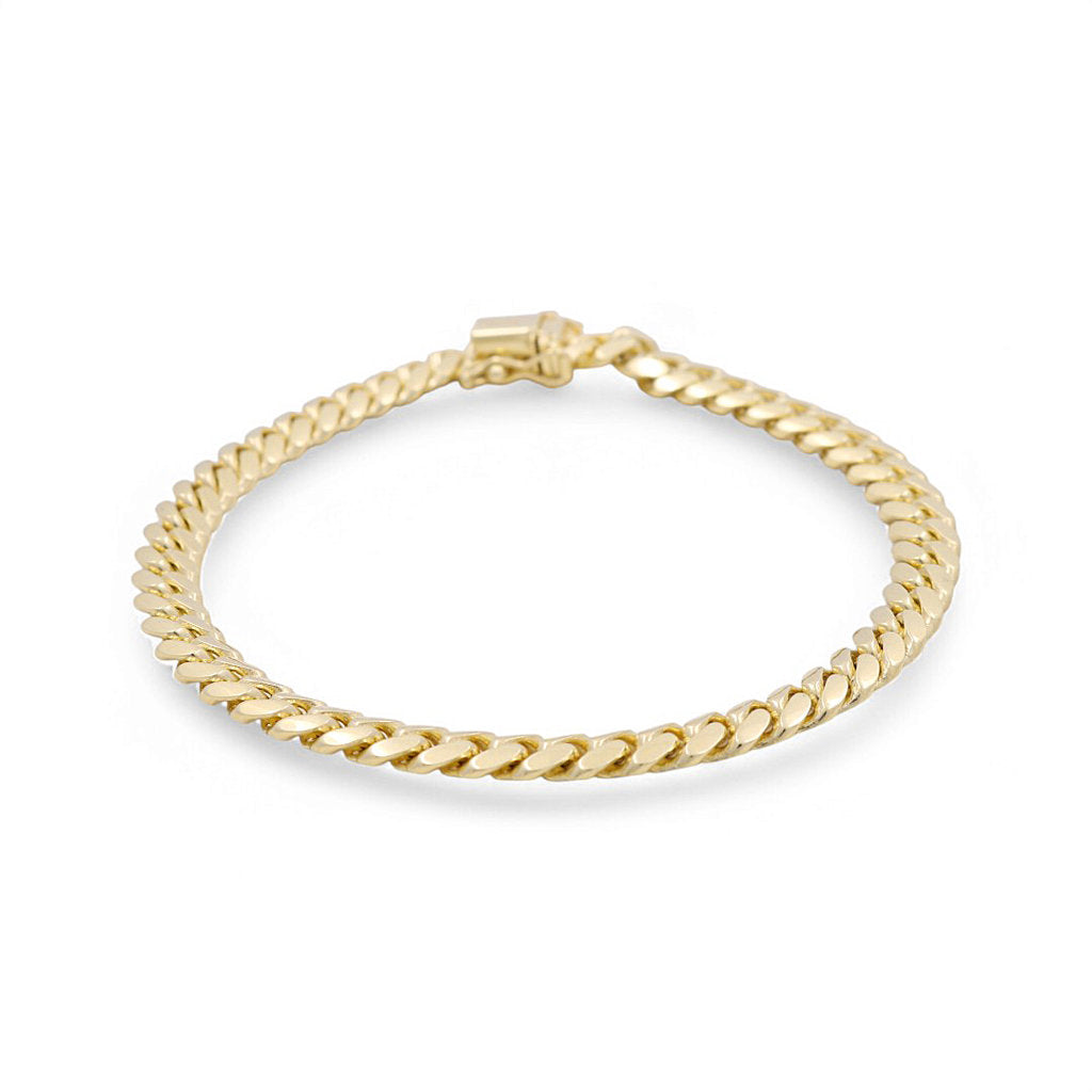 10K Yellow Gold Solid Cuban Link Bracelet / Size: 4mm 8" / Weight: 9.4 GR / SCCAWB0CL4-8