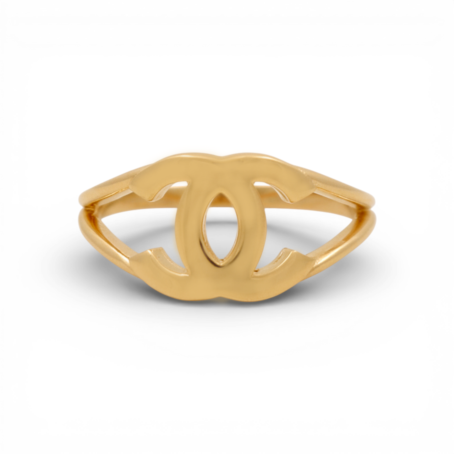14K Yellow Gold CC Women's Ring / Size: 7.5 / Weight: 2.6 GR / P55R-88