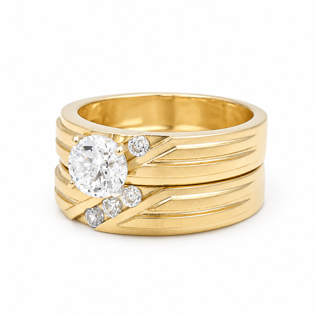 14K Yellow Gold Women’s Bridal Set / Stone: Cz / Size:7.5 / Weight: 6.2 GR / KEEWR4BS-34