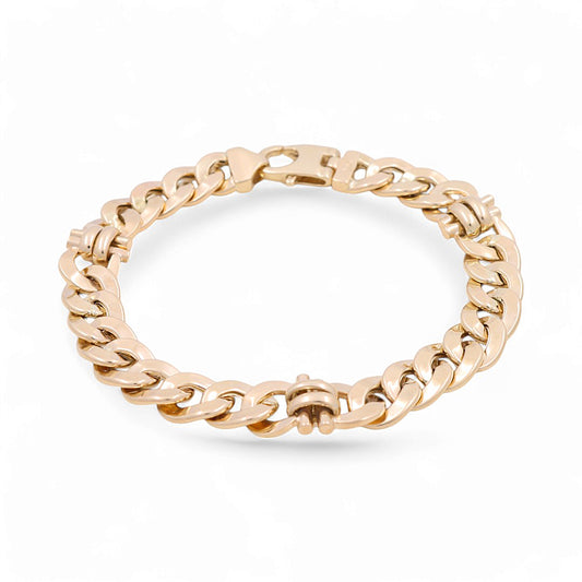 14K Yellow Gold Italian Fashion Link  Bracelet / Size: 8” / Weight: 27 GR / 374.86-8