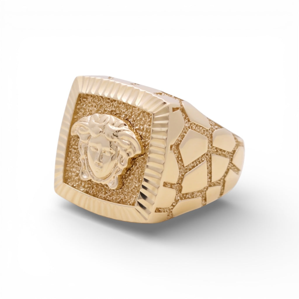 10K Yellow Gold SQ Medusa Men's Ring with Cz / Size: 11 / Weight: 5.9 GR / DQMR0VS-2
