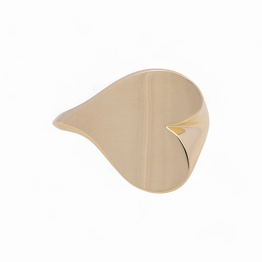 14K Yellow Gold Heart Women’s Ring / Weight: 2.7 GR / Size: 7 / Y24-880