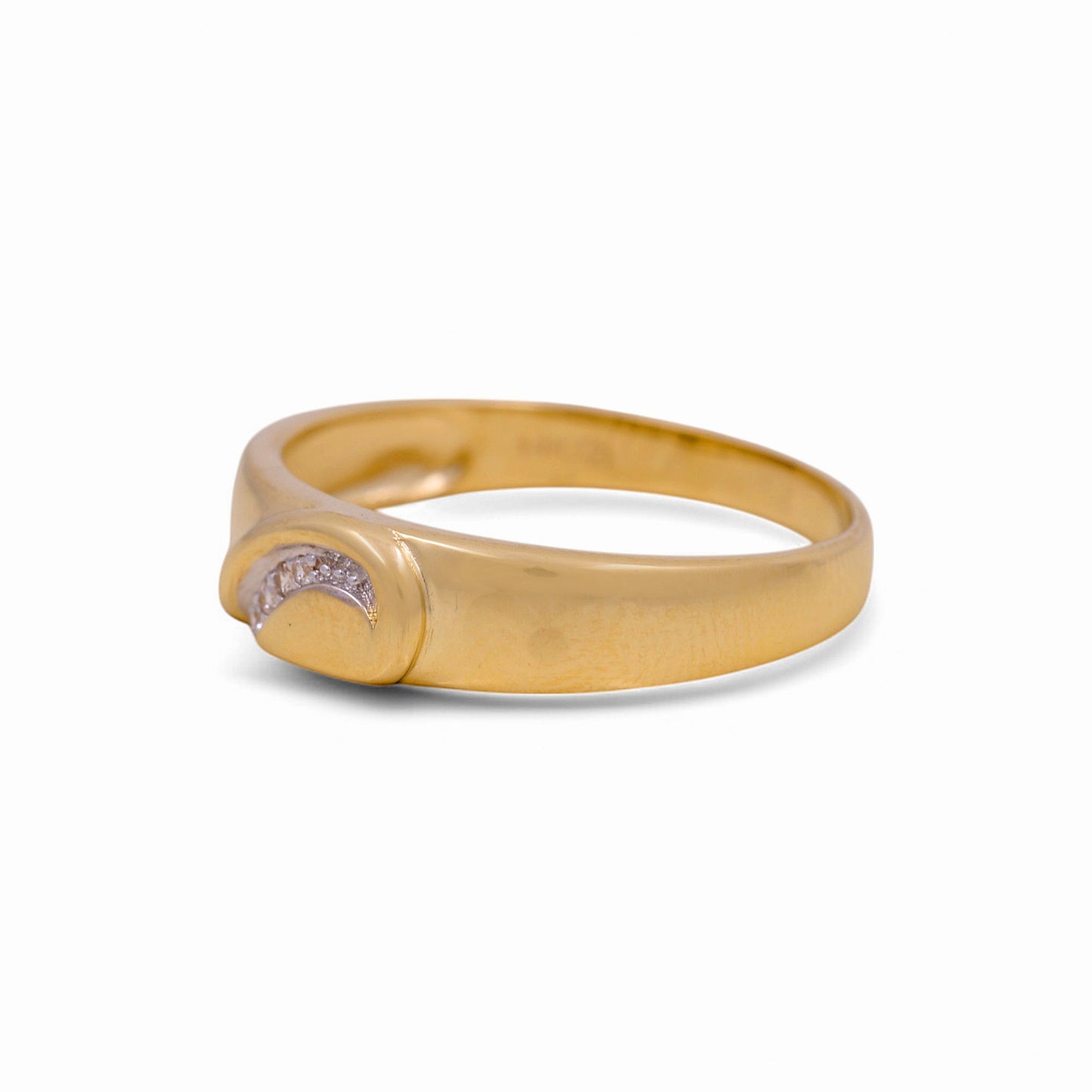 14K Yellow Gold Men’s Wedding Band / Stone: Cz / Size:10 / Weight: 3.1 GR / KEEMWB4BS-15