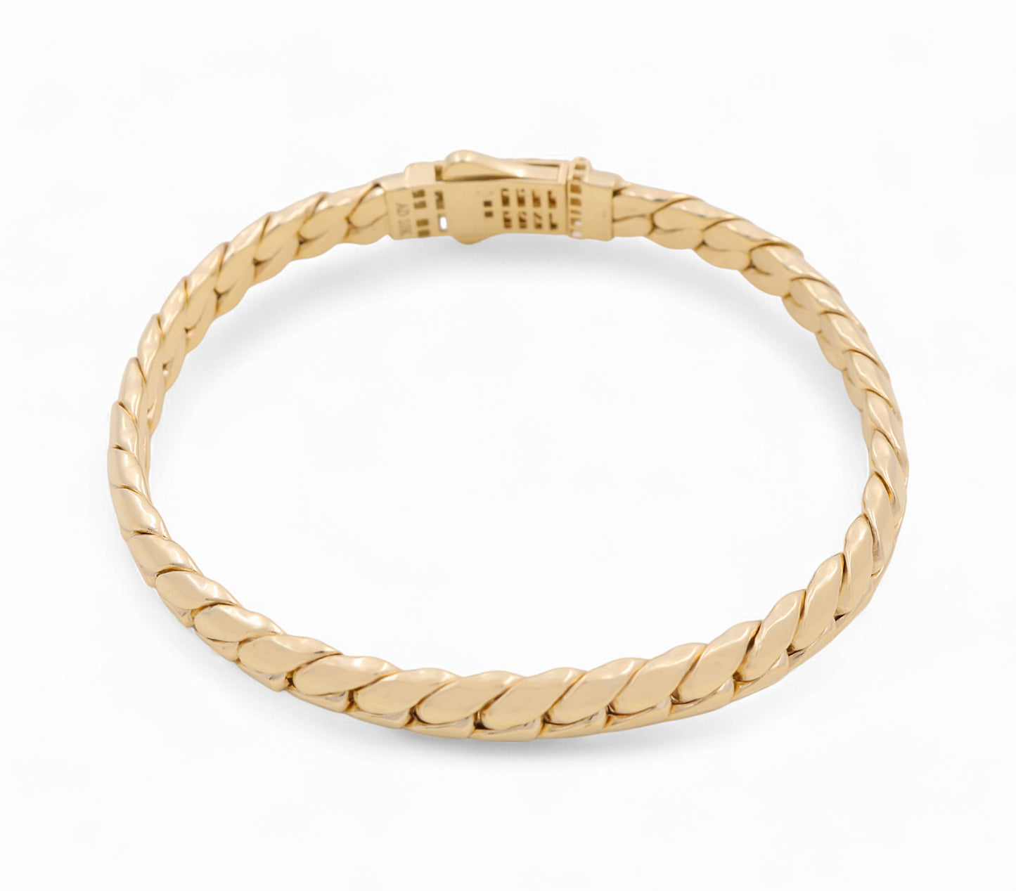10K Yellow Gold Women's Fashion Cuban Link Bracelet / CZ / Size: 6.5mm 7.5" / Weight: 11.7 GR / P10S-123