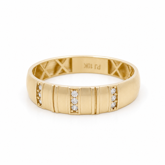 10K Yellow Gold Men’s Wedding Band / Stone: Cz / Size: 11 / Weight: 2 GR / CQMWB0BS-5