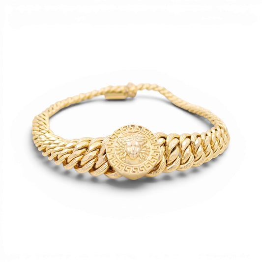 10K Yellow Gold Princess Women's Bracelet with Medusa / Size: 7.5" / Weight: 15.3 GR / DCSWB0VS