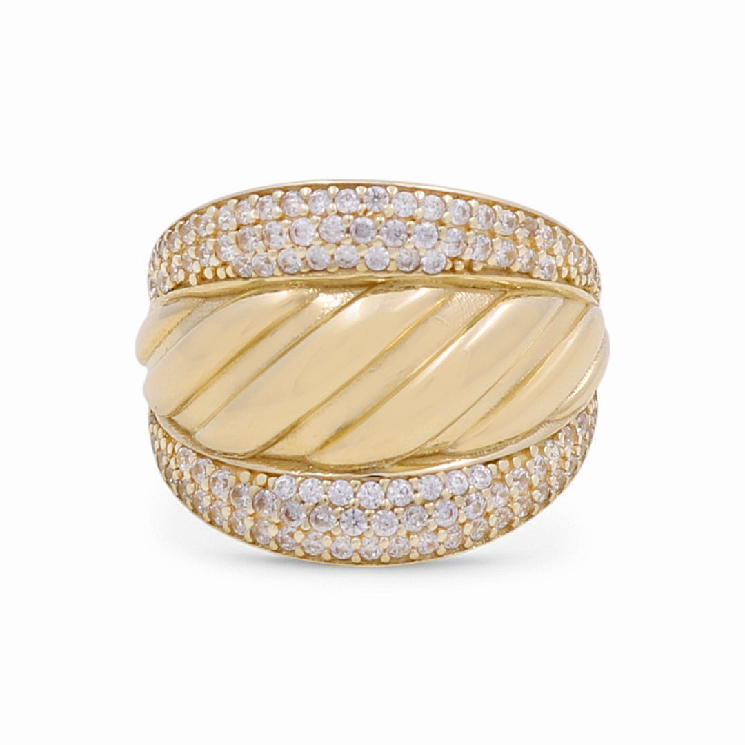 10K Yellow Gold Fashion Women's Ring with Cz / Size: 7 / Weight: 4 GR / DPWR0FS-21