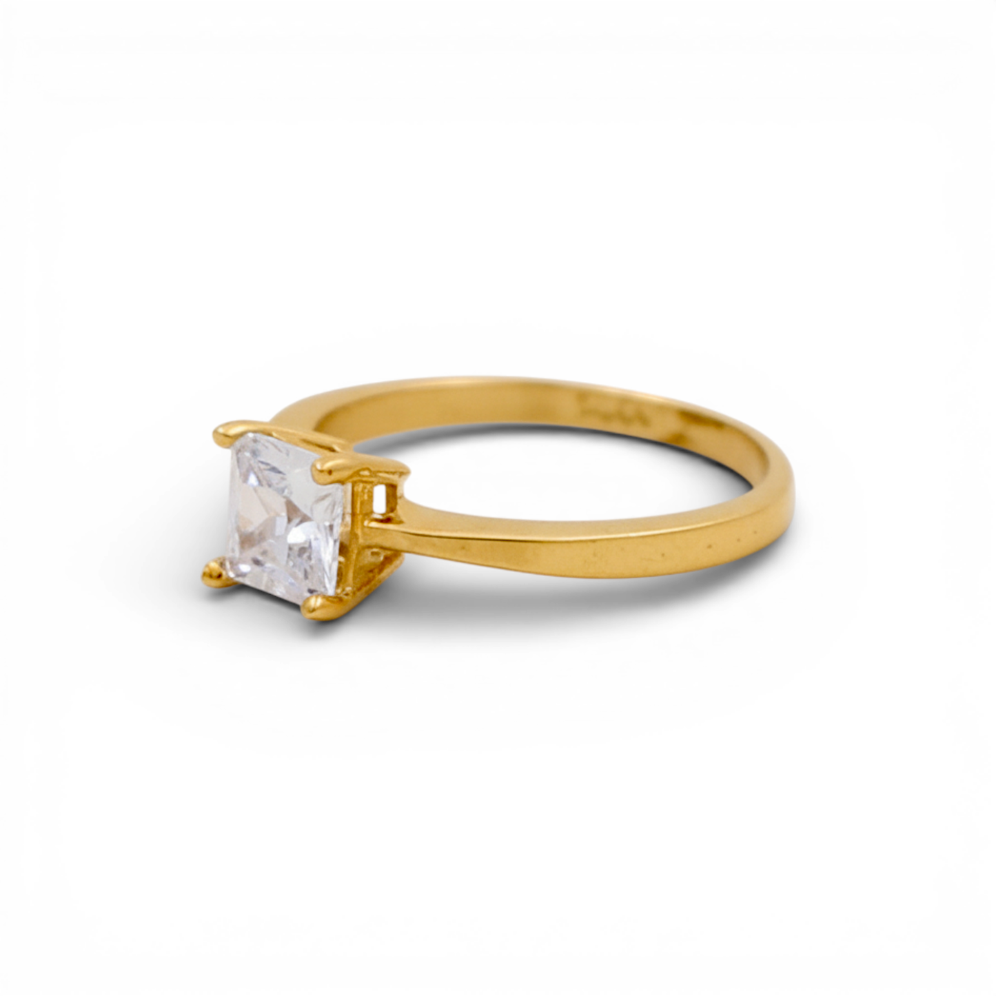 14K Yellow Gold Women's Engagement Ring / Stone: Cz / Size: 6.5 / Weight: 2.2 GR / DEEWR4ER-1