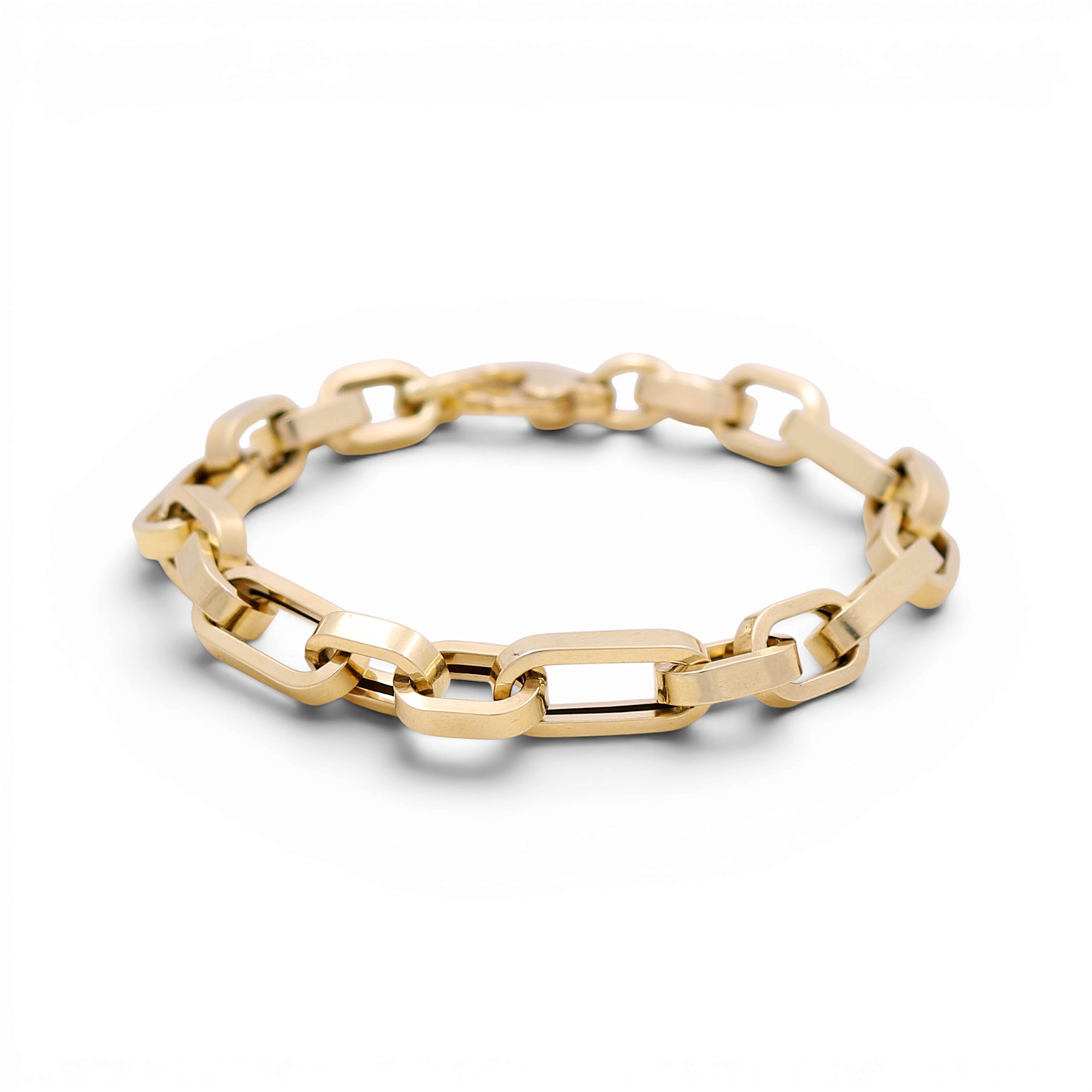 14K Yellow Gold Semisolid Fashion Women's Bracelet/ Size: 8" / Weight: 7.2 GR / ISWB4FS-26