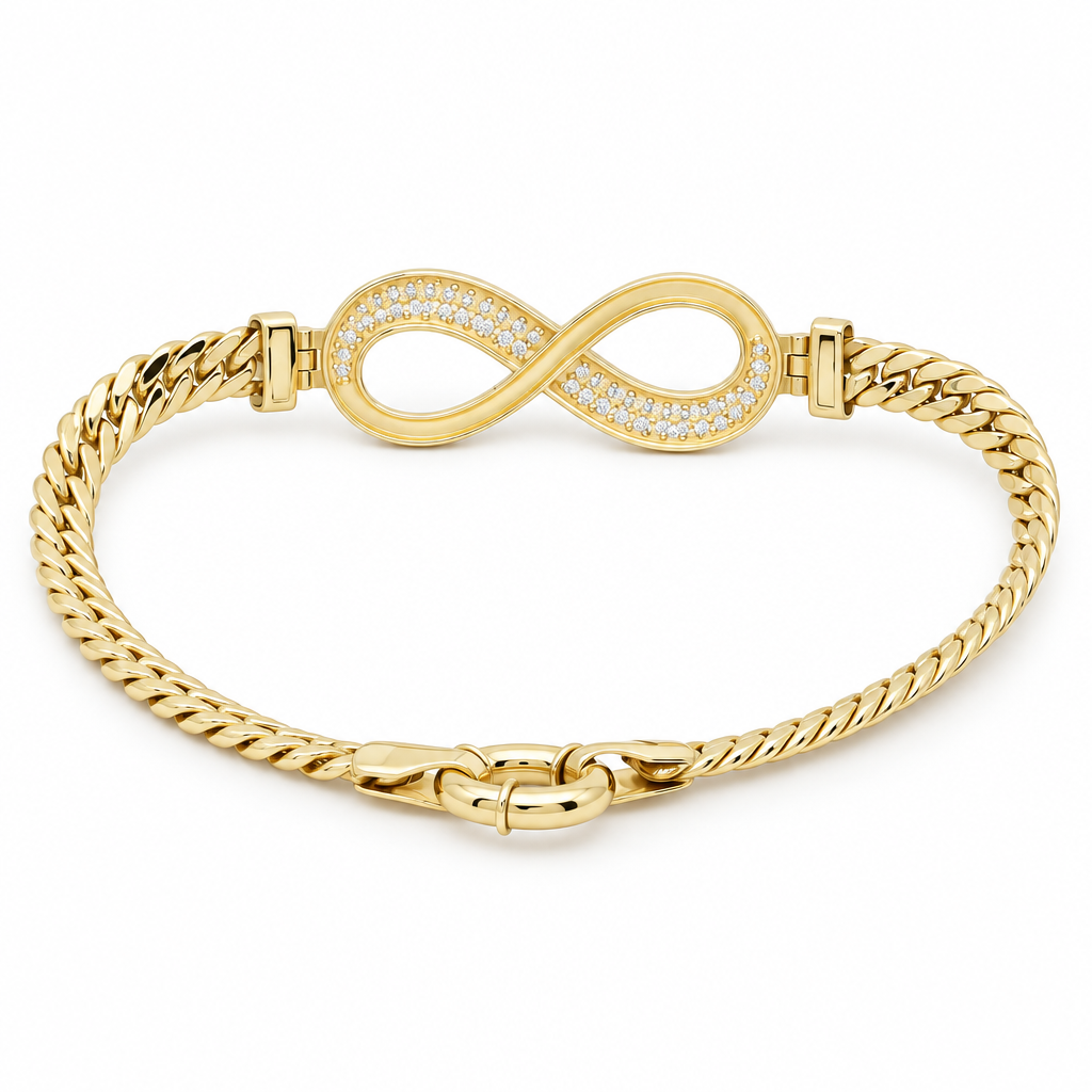 10K Yellow Gold Women's Bracelet with Infinity / Stone: Cz / Size: 7.5" / Weight: 6 GR / DOWB0IF-1