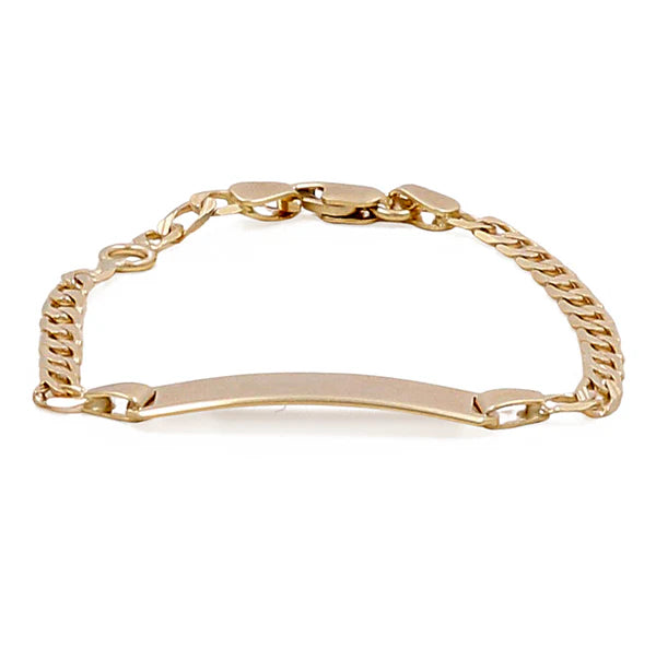 14K BB Flat Curb Bracelet / Size 3mm x 5" / Weight:  2.7 GR / ISBB4-2