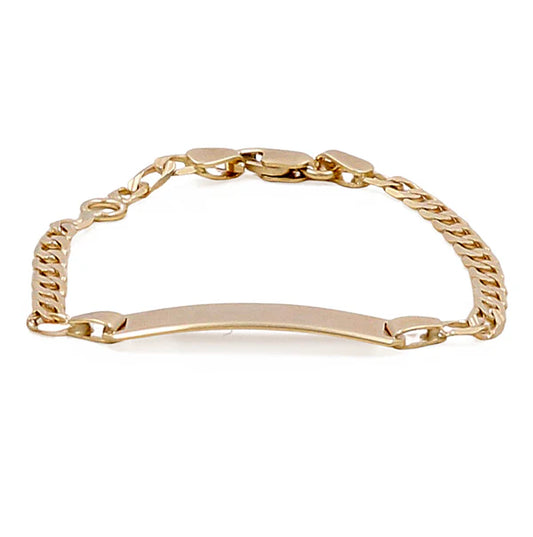 14K BB Flat Curb Bracelet / Size 3mm x 5" / Weight:  2.7 GR / ISBB4-2