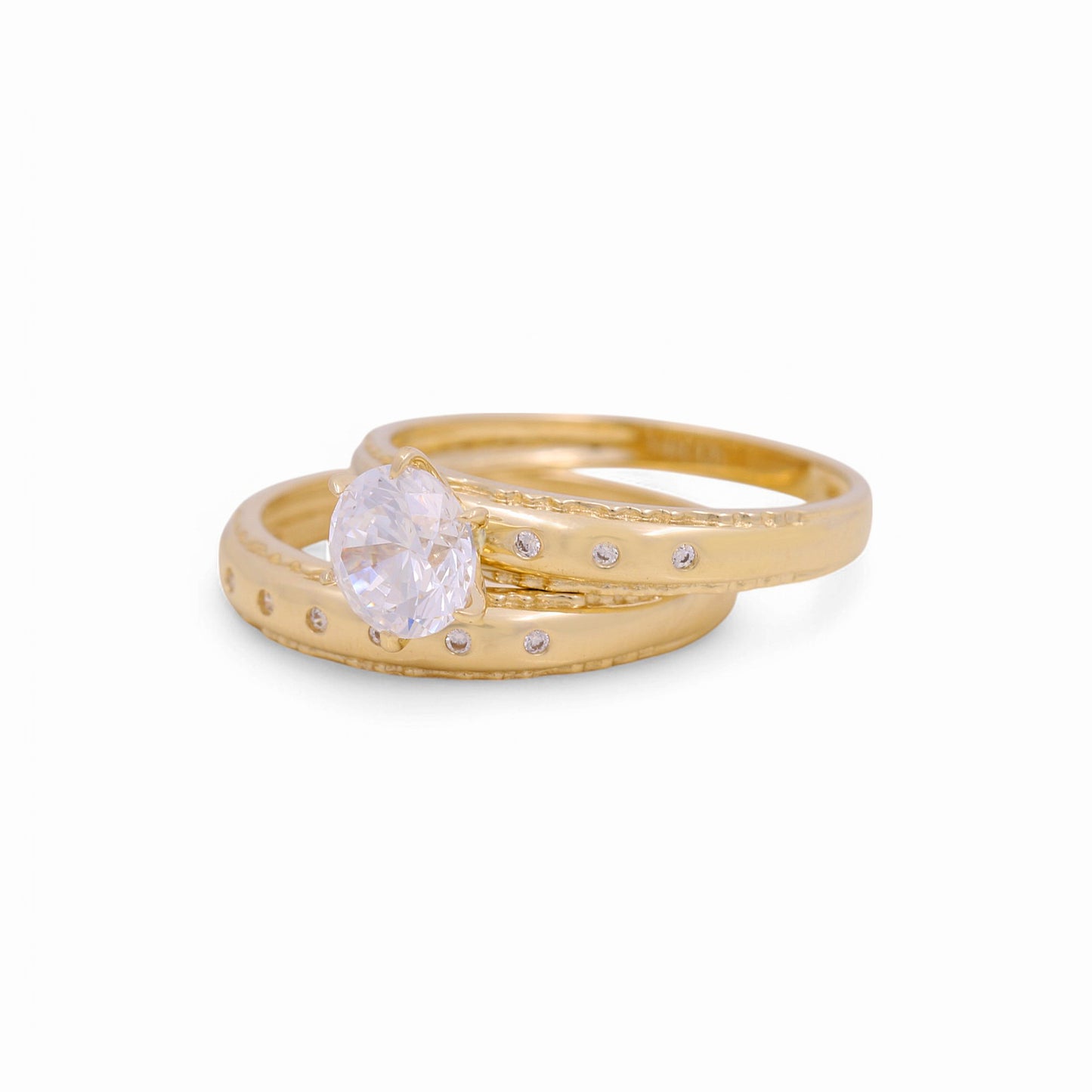 14K Yellow Gold Women’s Bridal Set / Stone: Cz / Size: 7 / Weight: 3.9 GR / KEEWR4BS-17