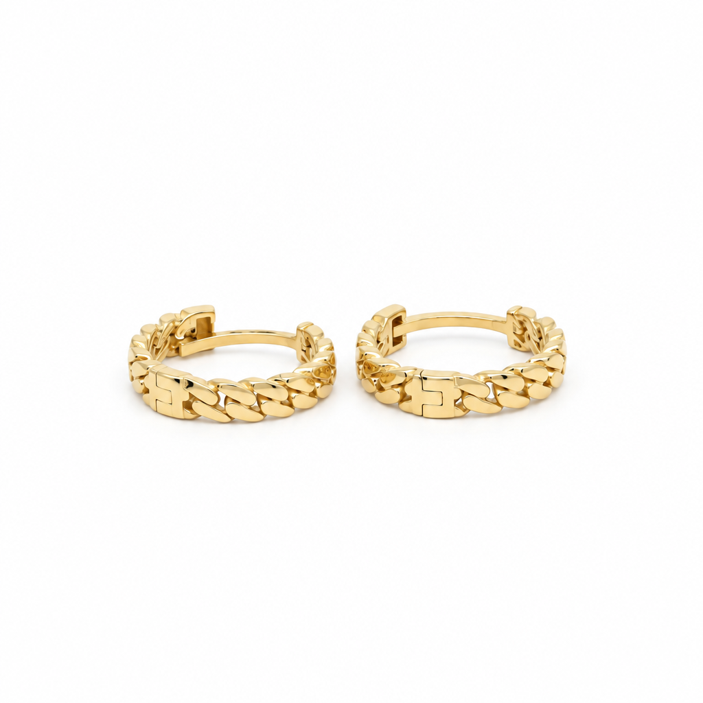 14K Yellow Gold Fashion Small Women's Hoops Earrings / Size: 3mmx12mm / Weight: 2 GR / DQEH4FS3X12